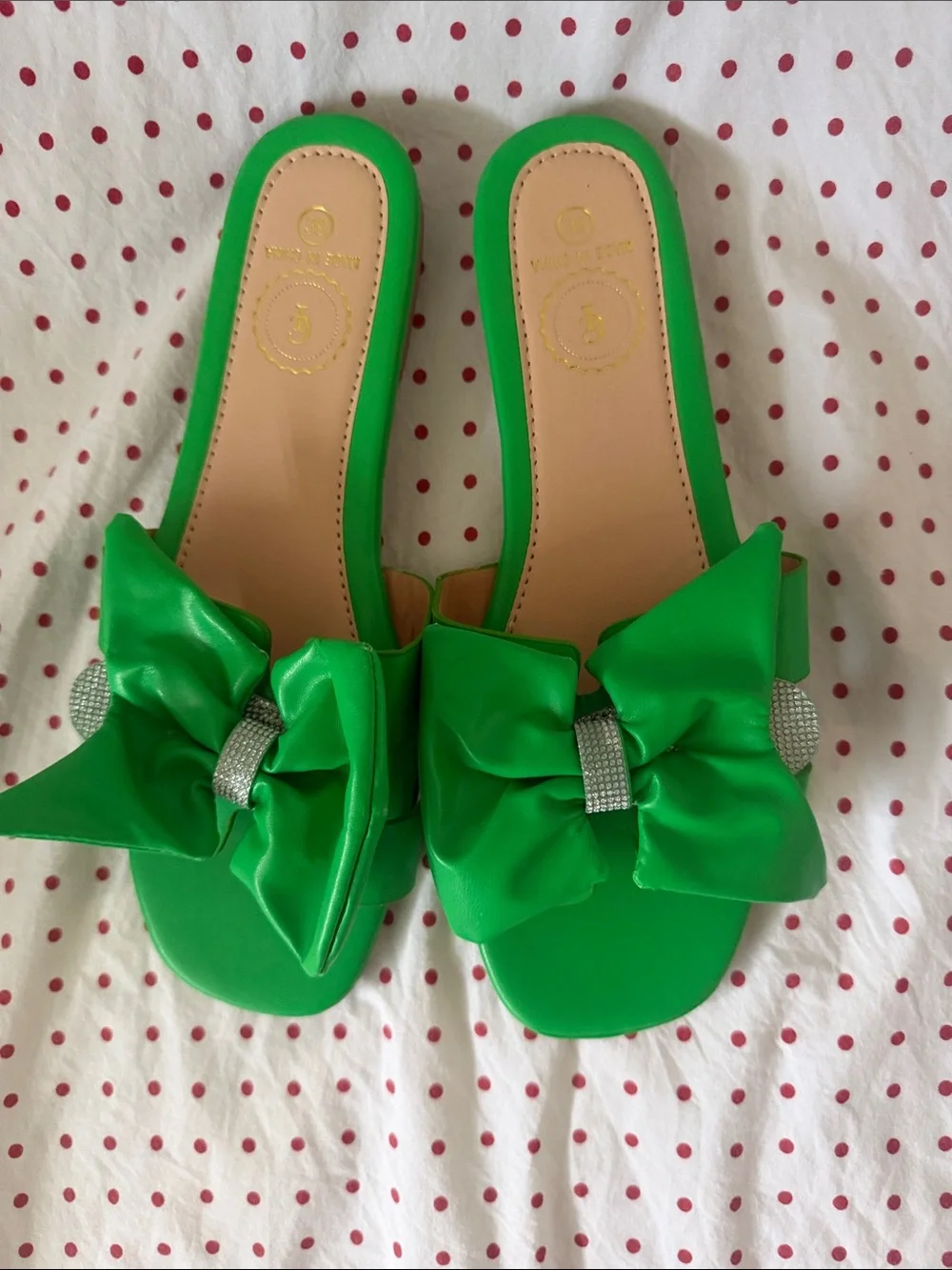 Green Bow Slide Sandals for Kids - Unbranded
